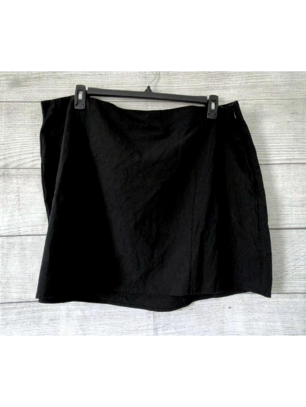 Ava & Viv Black Linen Mini Skirt Women Size 24
